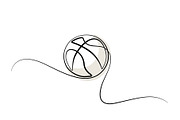 Basketball icon one line drawing