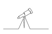 one line drawing School telescope