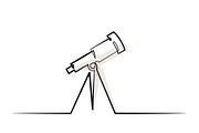 one line drawing. School Telescope