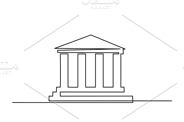 Continuous one line drawing. Column