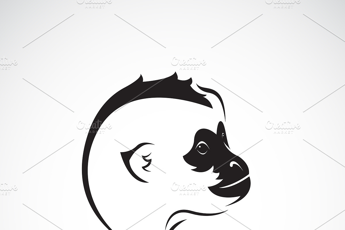 Northern white-cheeked gibbon head. in Graphics - product preview 8