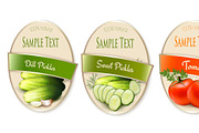 Labels with pickles and tomato