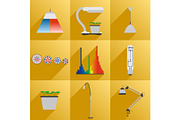 Set icon LED equipment phyto light