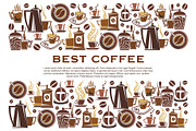 Best coffee cafeteria vector poster