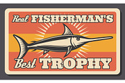Fishing poster with marlin fish
