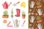 Illustrations of garden tools