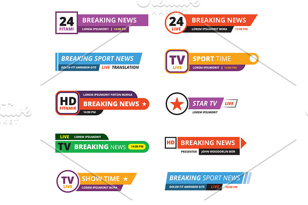 breaking news banners television