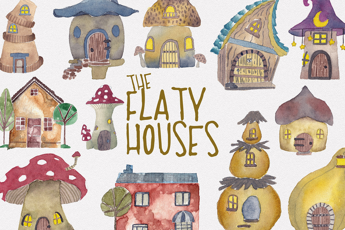 Flaty Houses in Illustrations - product preview 8