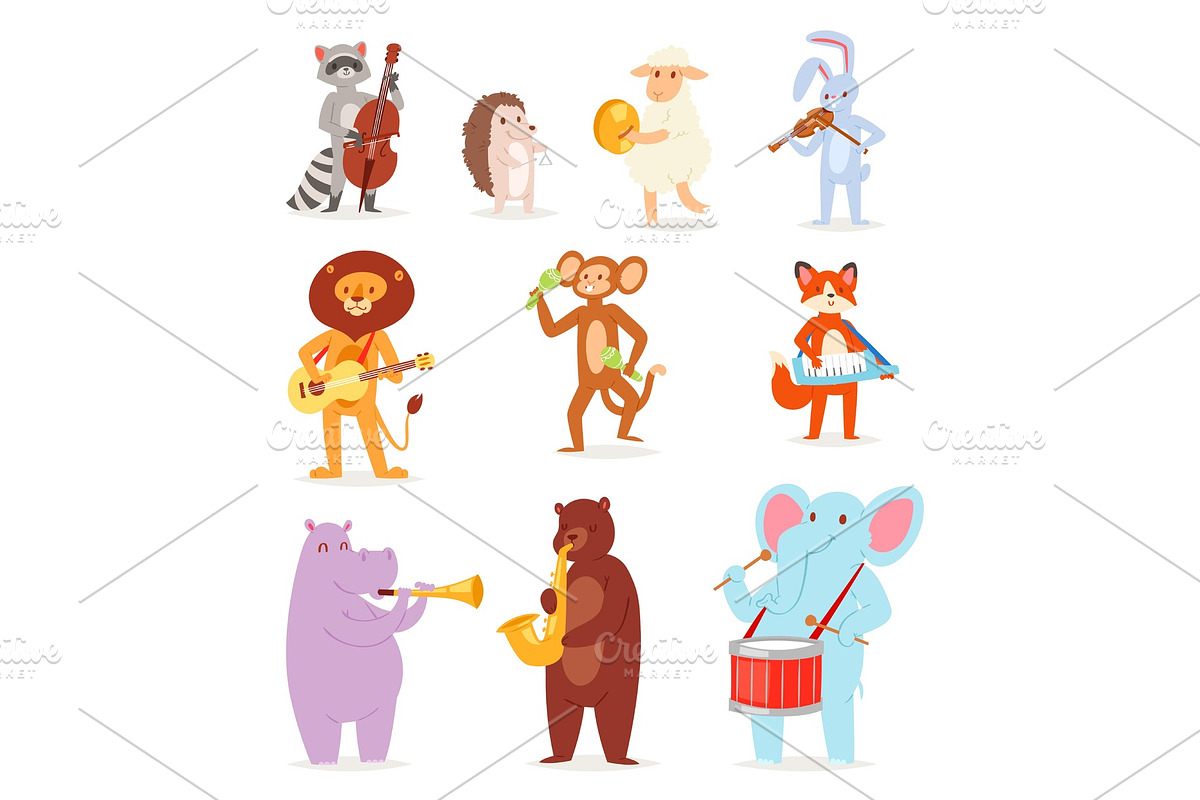 Animal music vector animalistic in Illustrations - product preview 8
