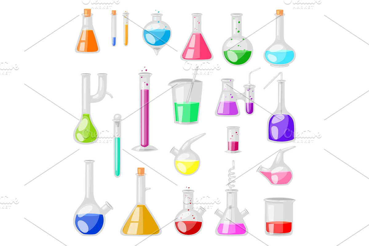 Test-tube flask vector chemical in Illustrations - product preview 8