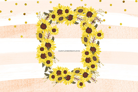 Watercolor Sunflowers & Pumpkins Set in Illustrations - product preview 7