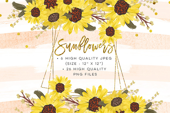 Watercolor Sunflowers & Pumpkins Set in Illustrations - product preview 14
