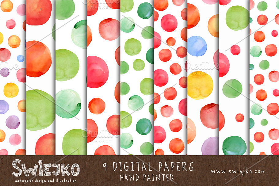 Watercolor Dots Background in Patterns - product preview 8