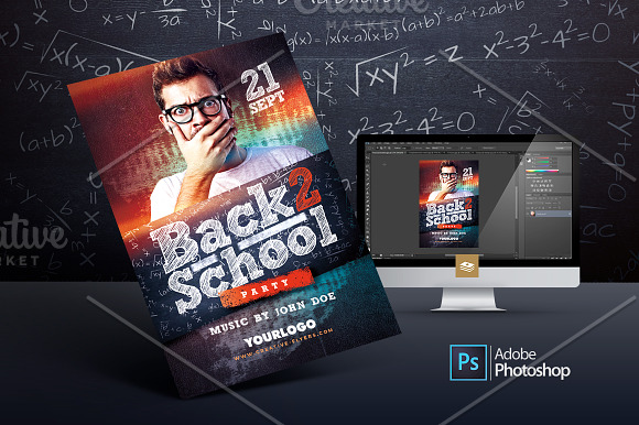 Back to School Psd Flyer in Flyer Templates - product preview 1