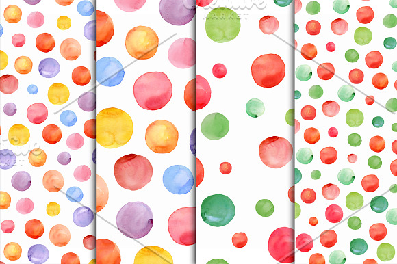 Watercolor Dots Background in Patterns - product preview 2