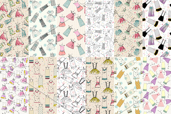 12 trendy seamless patterns in Patterns - product preview 1