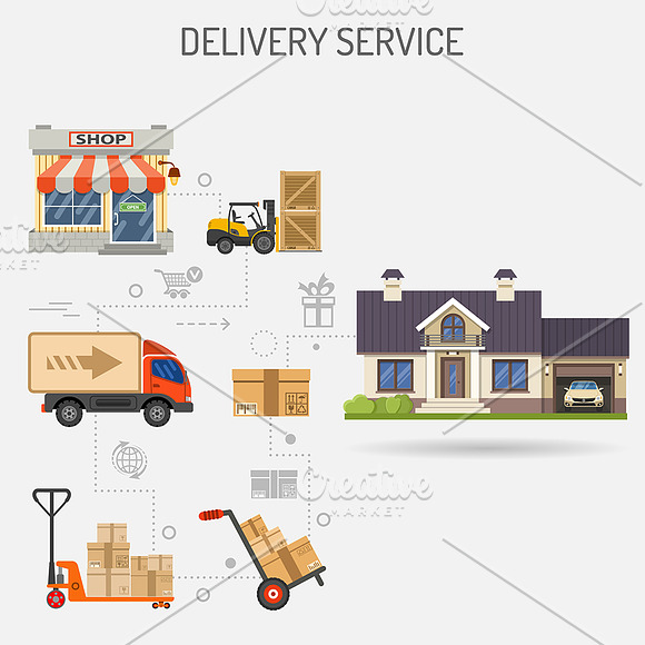 Warehouse Logistics and Delivery in Illustrations - product preview 3