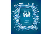 Broken glass frame decorative