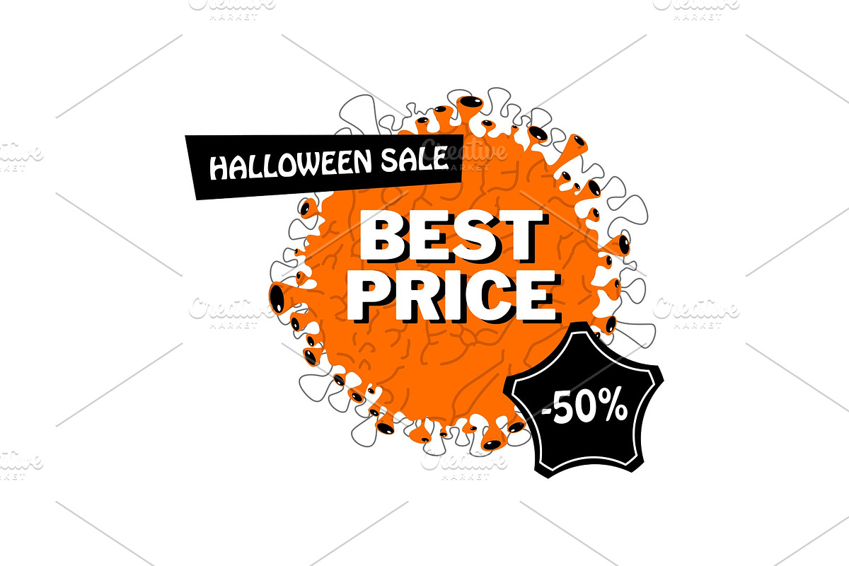 Badge for Halloween sale. Discount in Objects - product preview 8