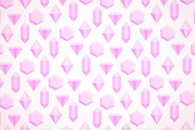 Pink gem crystals seamless pattern