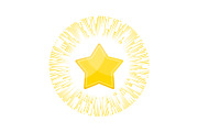 Gold star rating in rays of glory