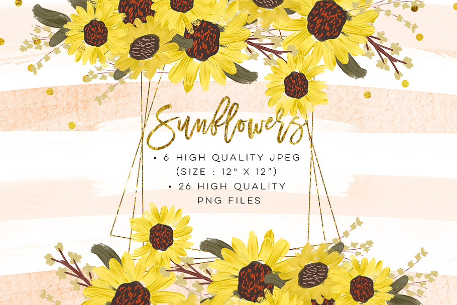 Sunflower Pumpkin Clip Art Set in Illustrations - product preview 8