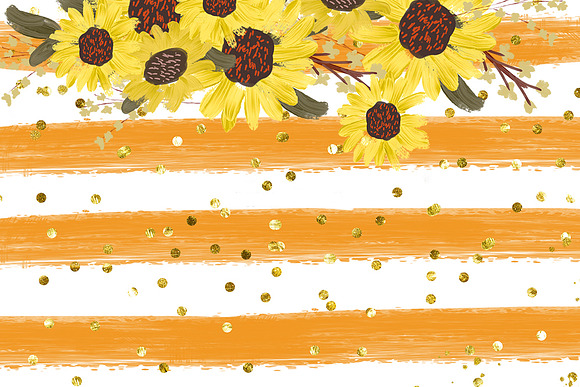 Sunflower Pumpkin Clip Art Set in Illustrations - product preview 3