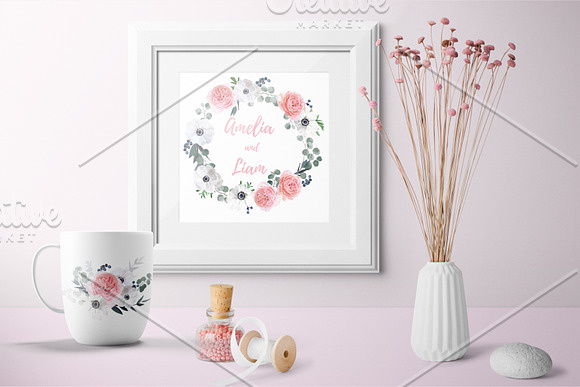 Floral Design Set - Garden Rose in Illustrations - product preview 3