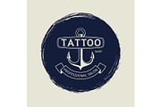 Vintage tattoo salon emblem with