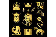 Knighthood in middle ages icons