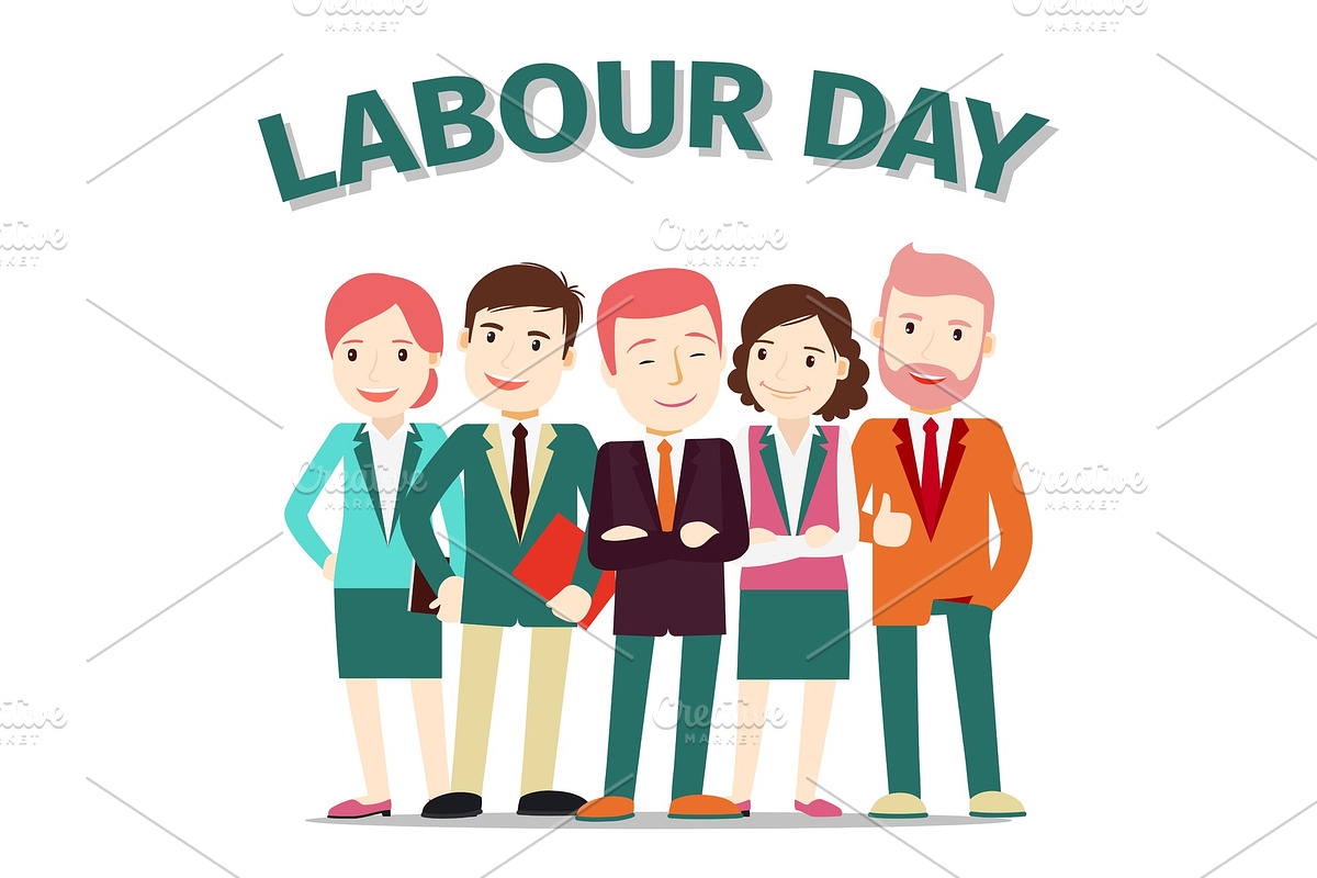 Labour Day poster people vector in Illustrations - product preview 8