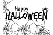 Halloween text banner with spider