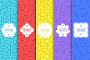 Trendy seamless color patterns