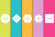 Simple colorful seamless patterns