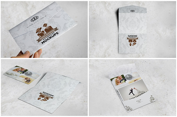 Pocket Invitation Envelope MockUps in Print Mockups - product preview 2
