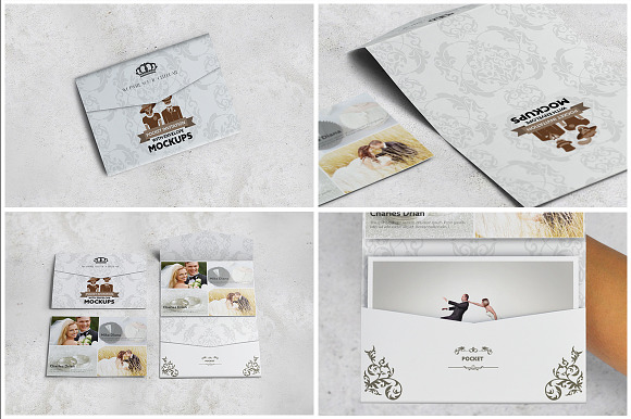 Pocket Invitation Envelope MockUps in Print Mockups - product preview 3
