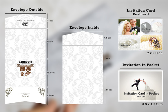 Pocket Invitation Envelope MockUps in Print Mockups - product preview 4