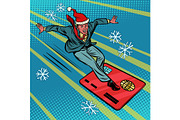 Christmas businessman and Bank card