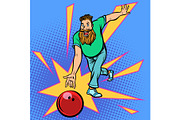 man throws bowling ball