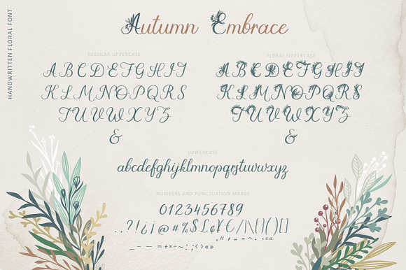 Autumn Embrace Floral Font + EXTRAS in Script Fonts - product preview 3