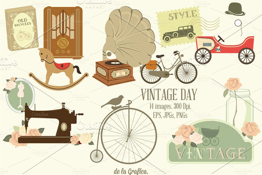 Vintage Day in Illustrations - product preview 8