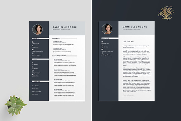 Resume/CV Template | Gabrielle Cooke in Letter Templates - product preview 1