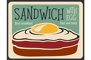Fast food sandwich retro poster