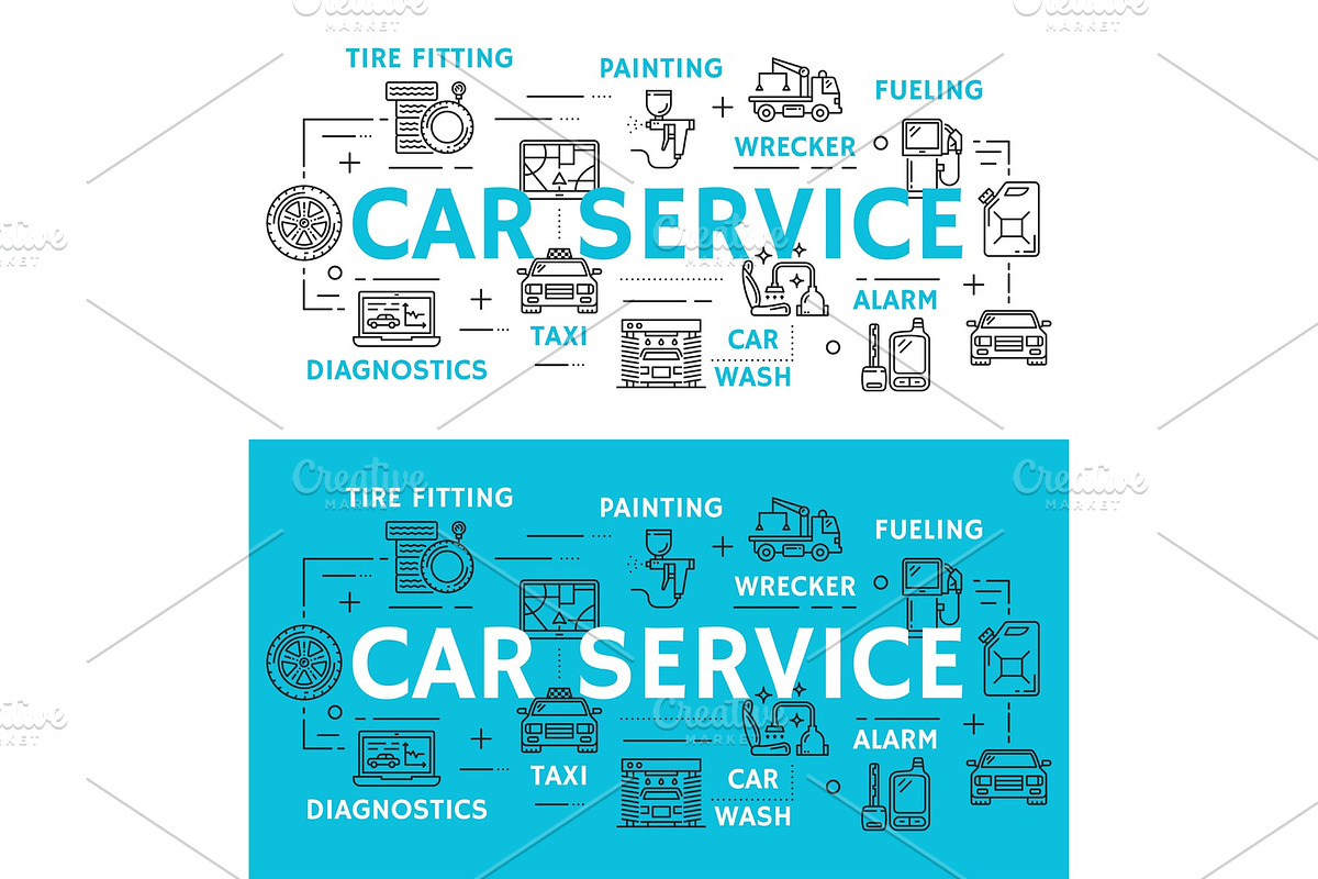 Car service and auto repair vector in Illustrations - product preview 8