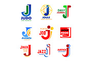 Business identity letter J icons