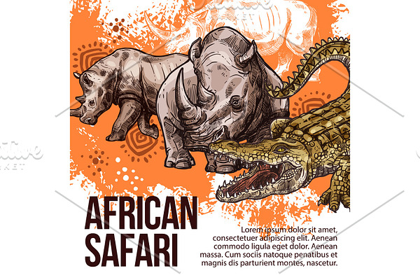 African Safari wild animals vector