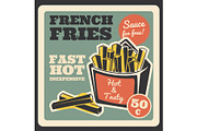 Fast food French fries vector poster