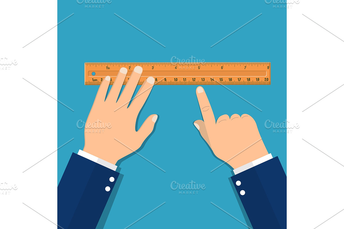 Plastic measuring ruler in hand. in Objects - product preview 8
