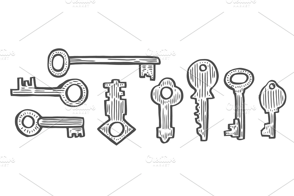 Vintage key vector set in Illustrations - product preview 8