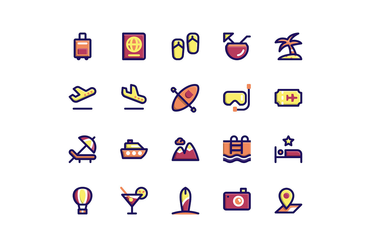 Travel Filled Line Icons in Graphics - product preview 8